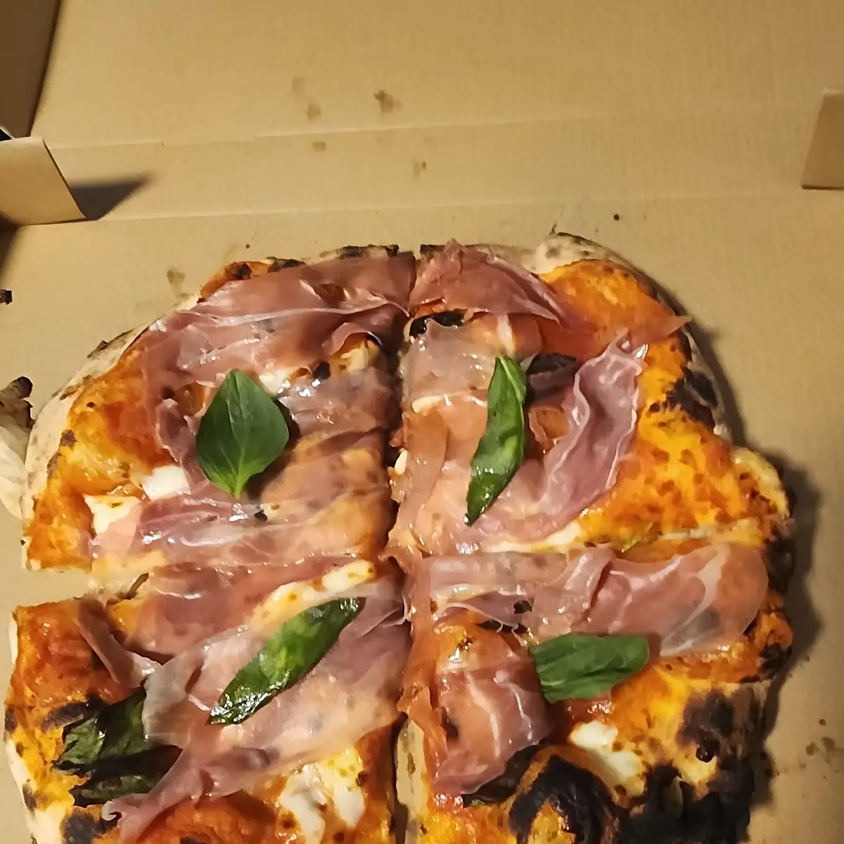 Pizza Margherita with Prosciutto