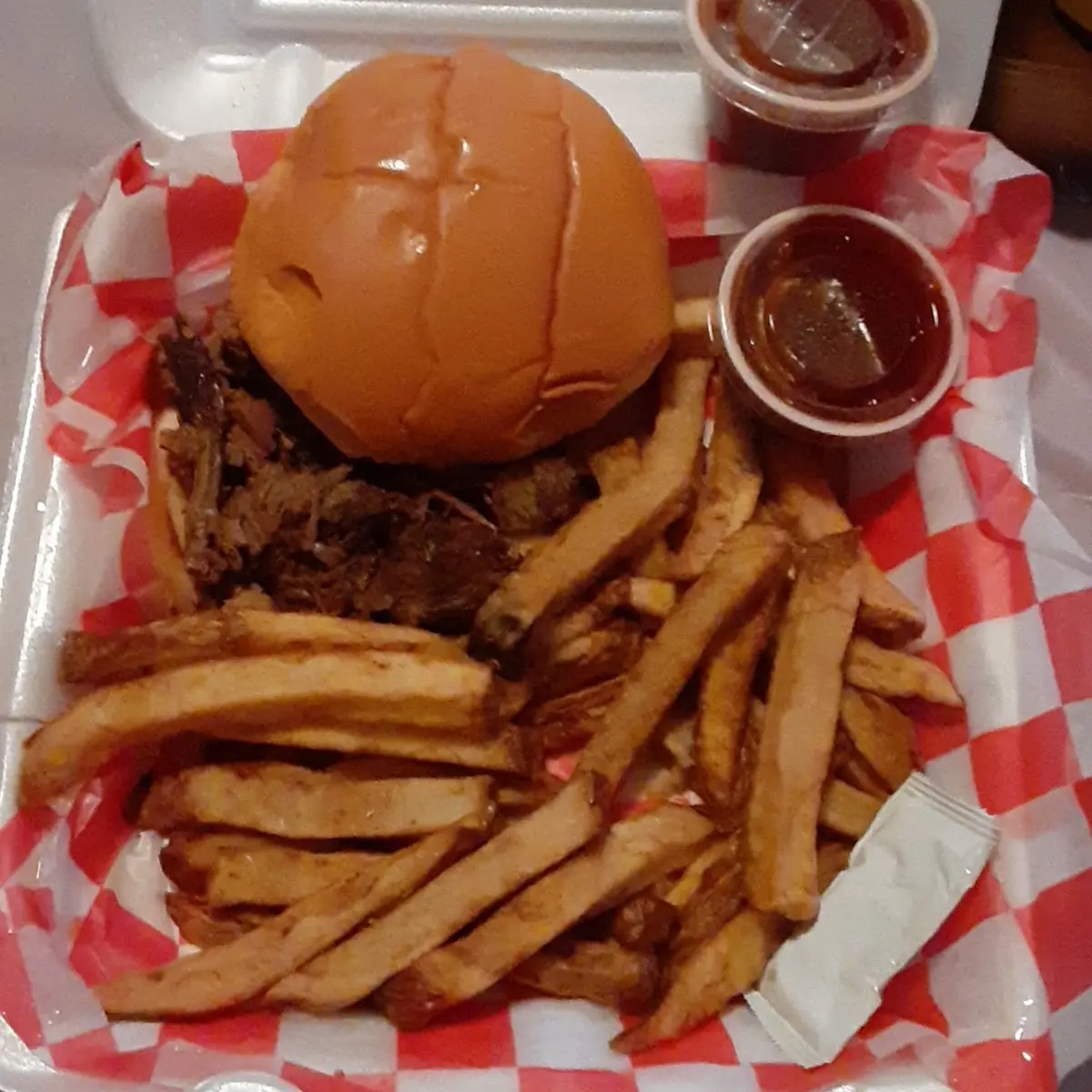 Chopped Beef Brisket Sandwich
