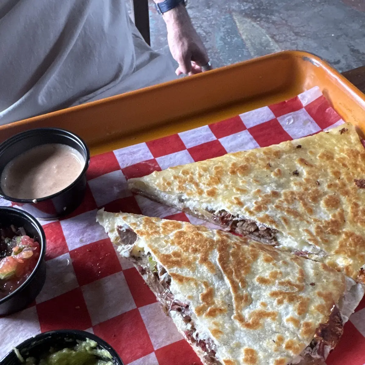 3 Cheese Quesadilla with Brisket