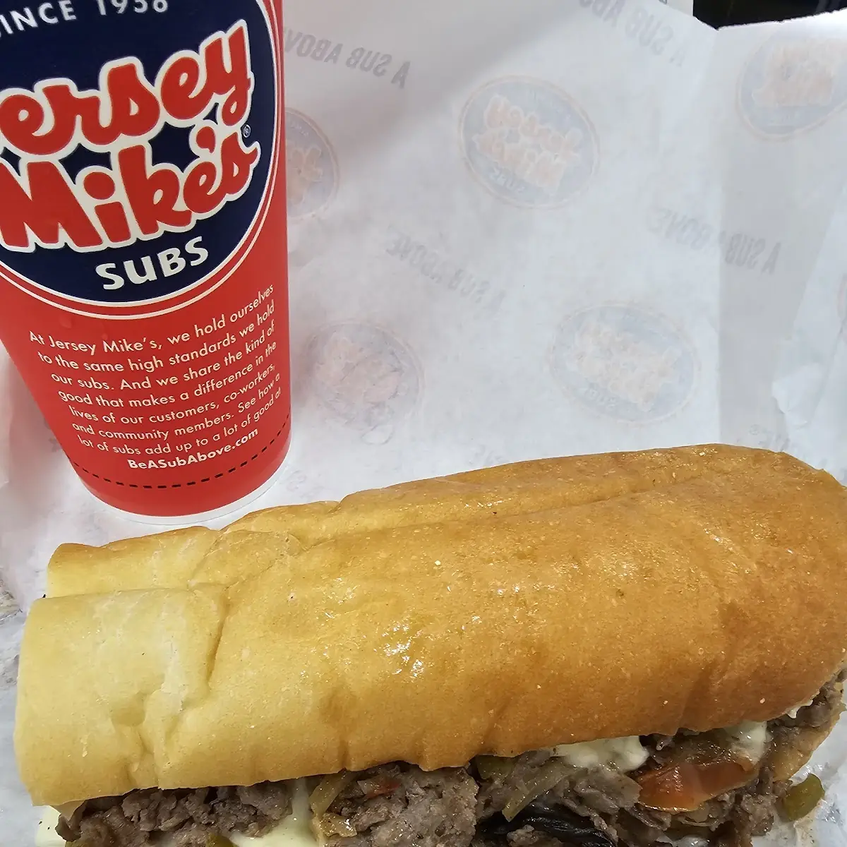 Philly Cheesesteak Sandwich Beef and Mushrooms