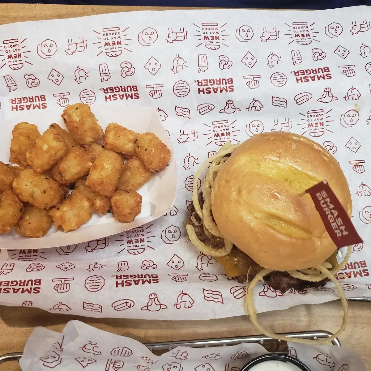 BBQ Bacon Cheeseburger and Smash Tots