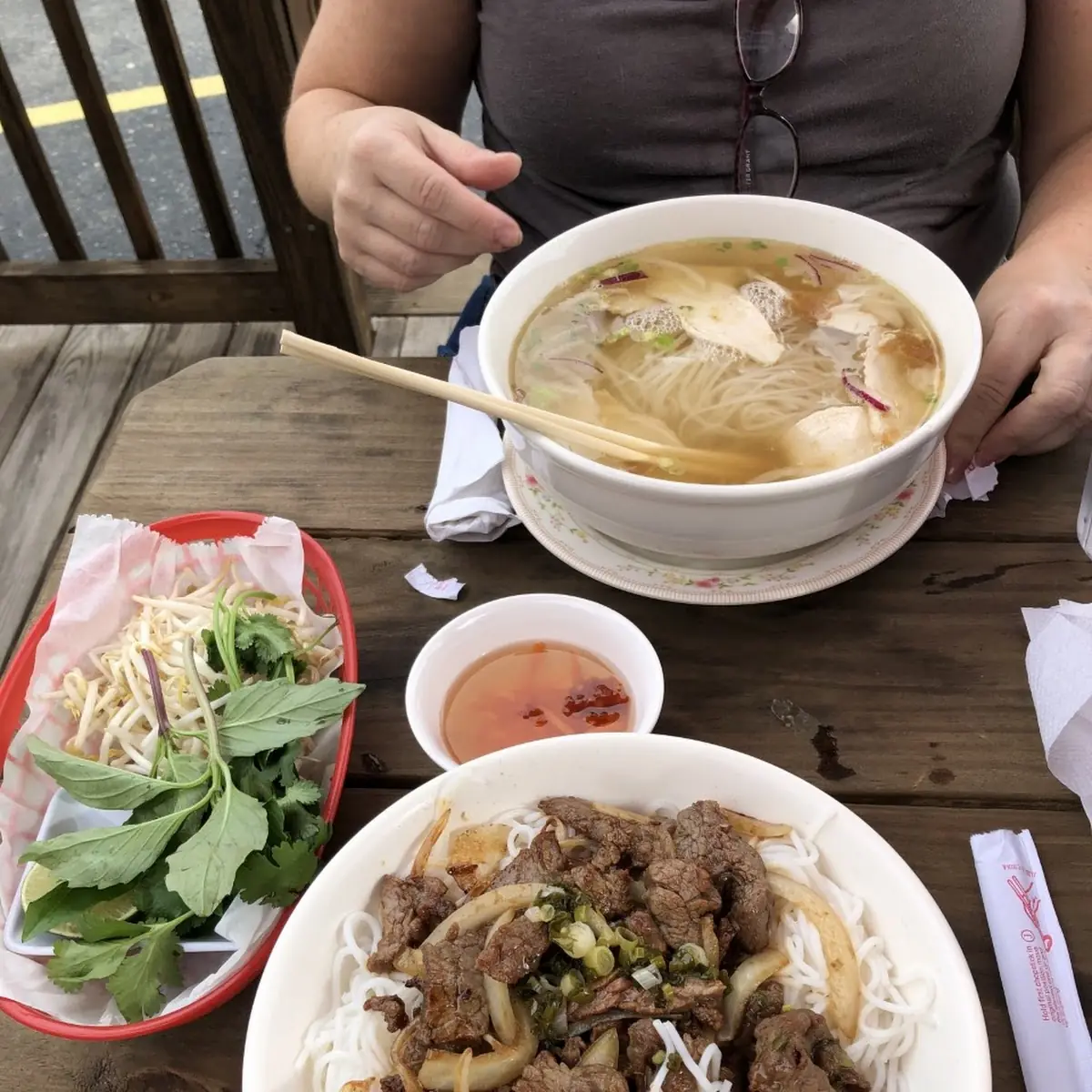 Beef Stewed Soup Served w Rice Noodles