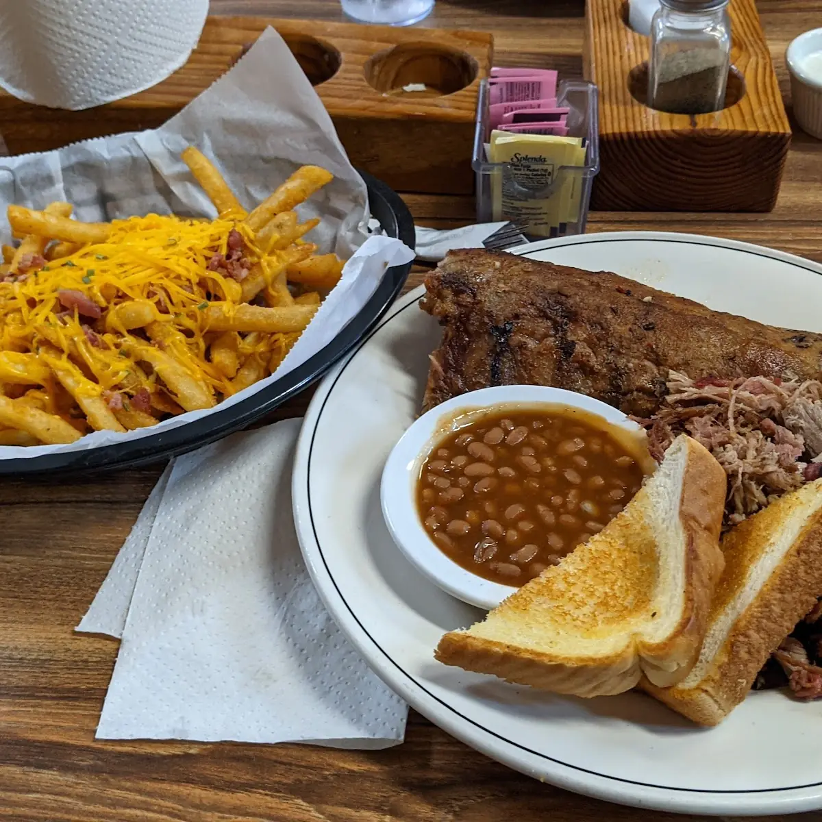 Ribs and Pulled Pork with Loaded Fries