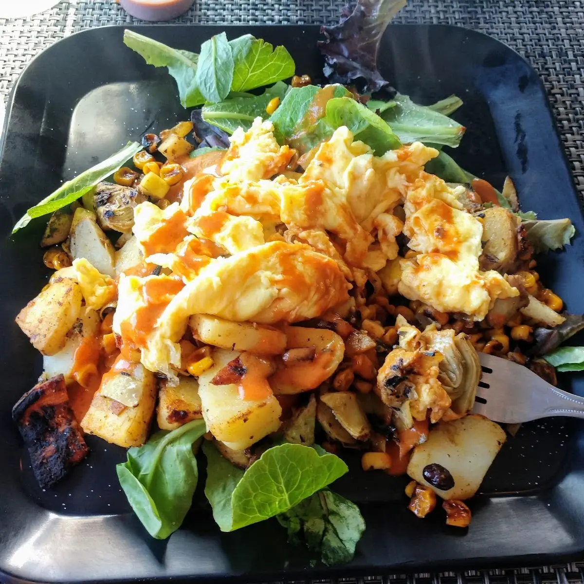 Vegetable Hash with Scrambled Eggs