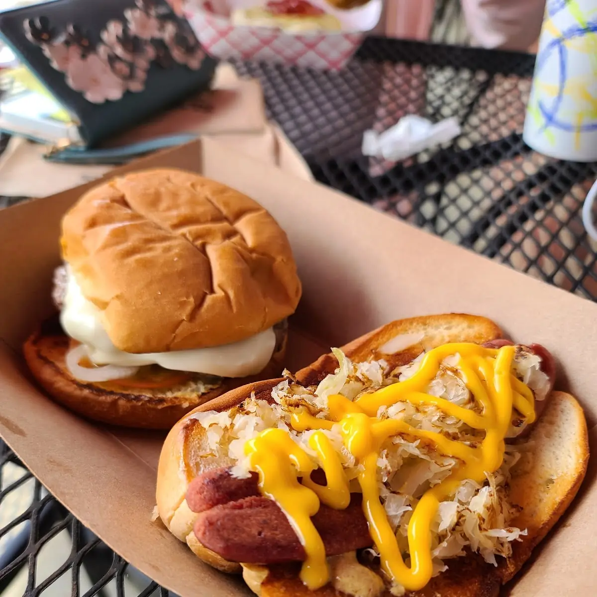 Cheese Burger and Hot Dog