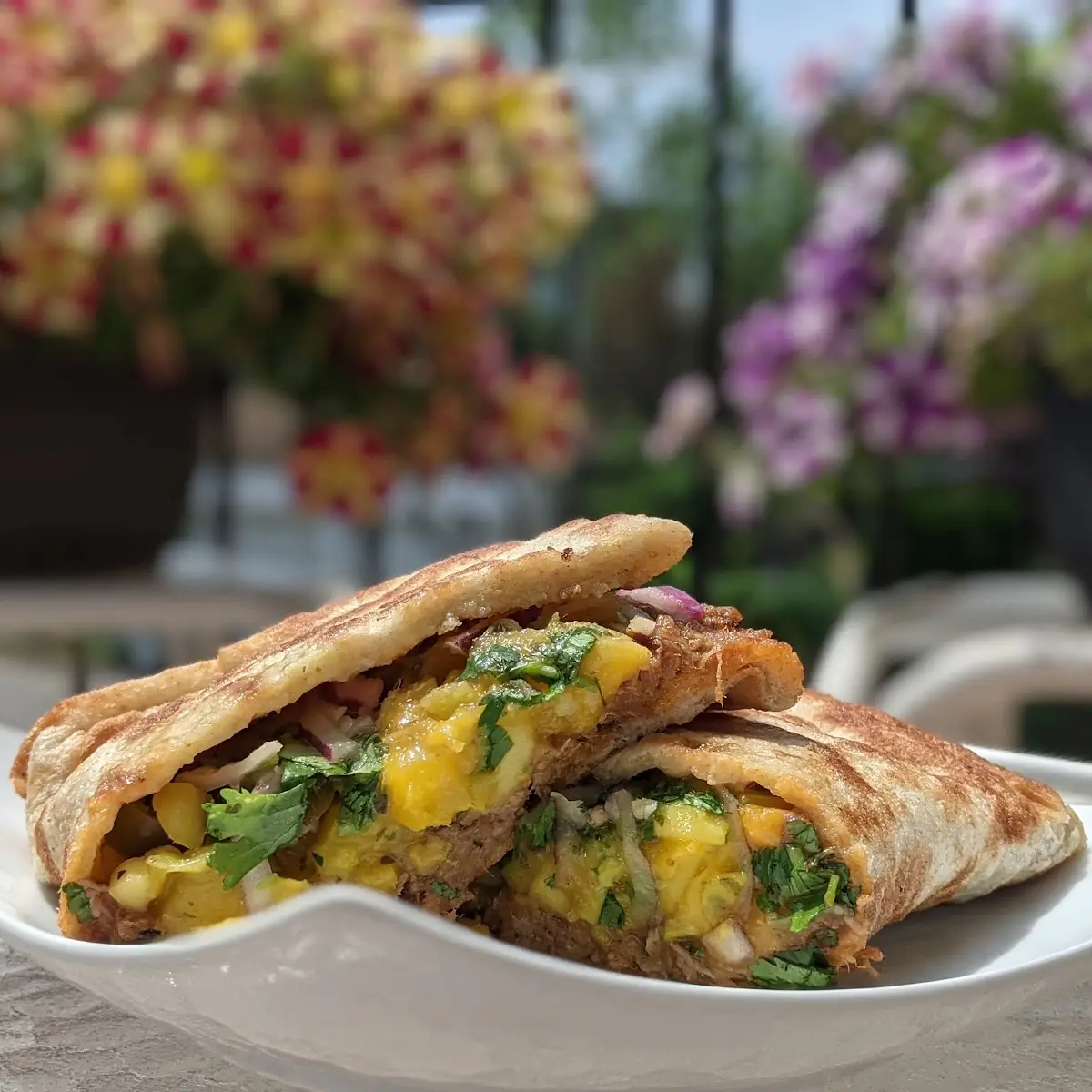 The Mango with BBQ Pulled Pork on Flatbread