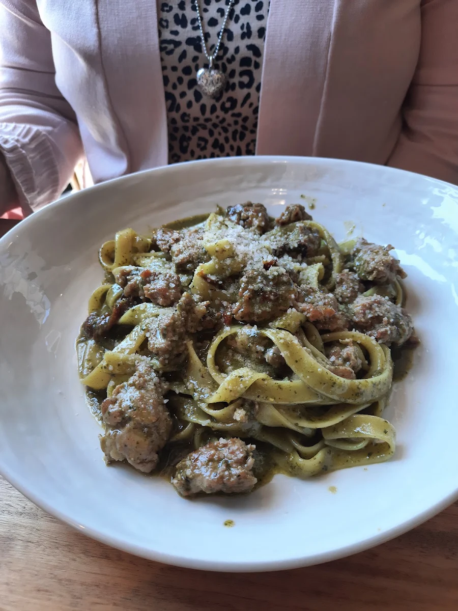 Pesto Pasta with Meatballs, Ciao Mamma!