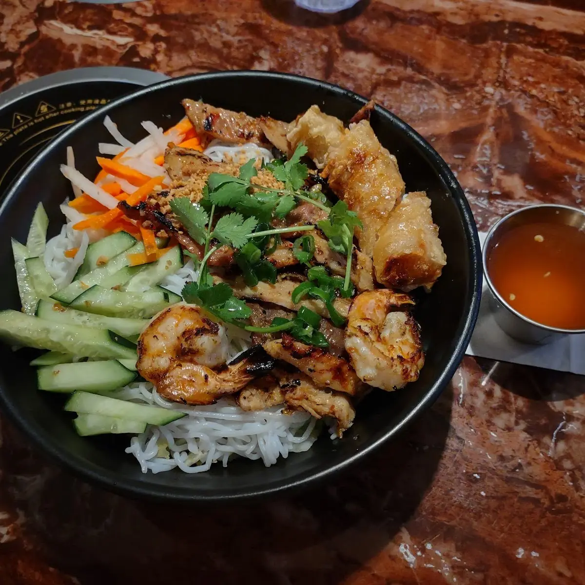 Bun Thit Nuong with Egg Roll