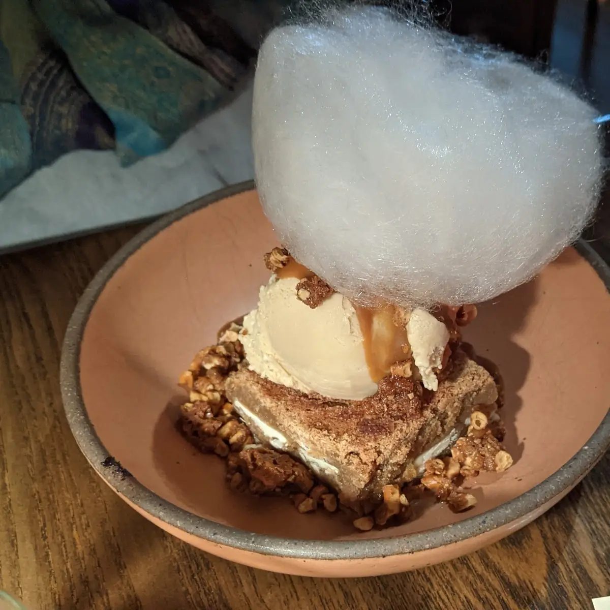 Maple Sundae Topped with Cotton Candy