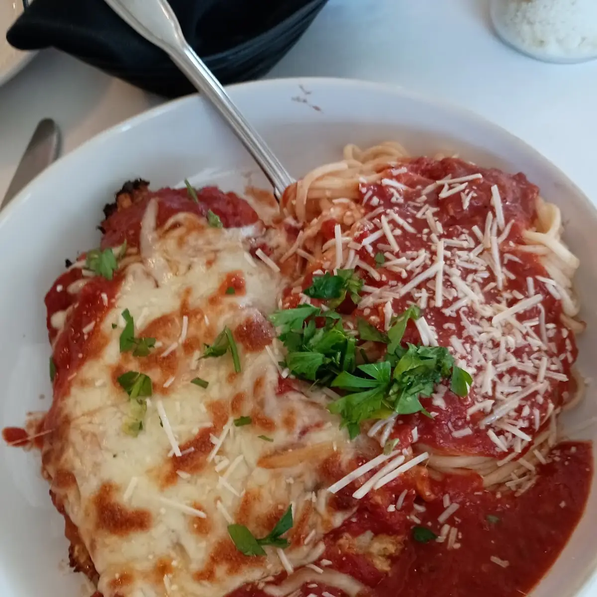 Veal Parmigiana with Linguini