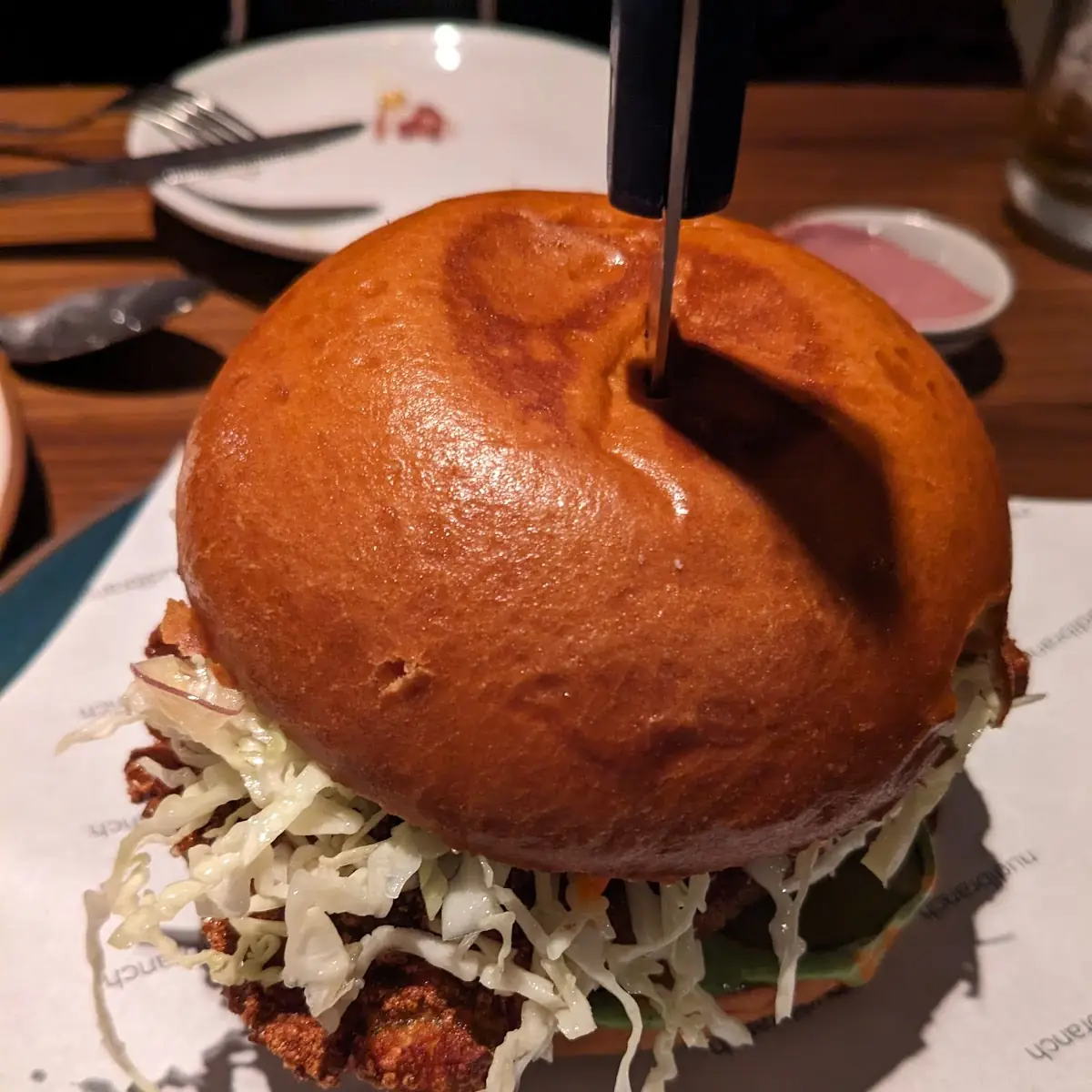 Fried Pork Bun with Cabbage Slaw