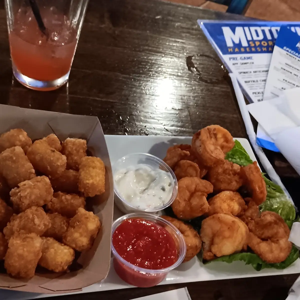 Fried Shrimp and Tater Tots