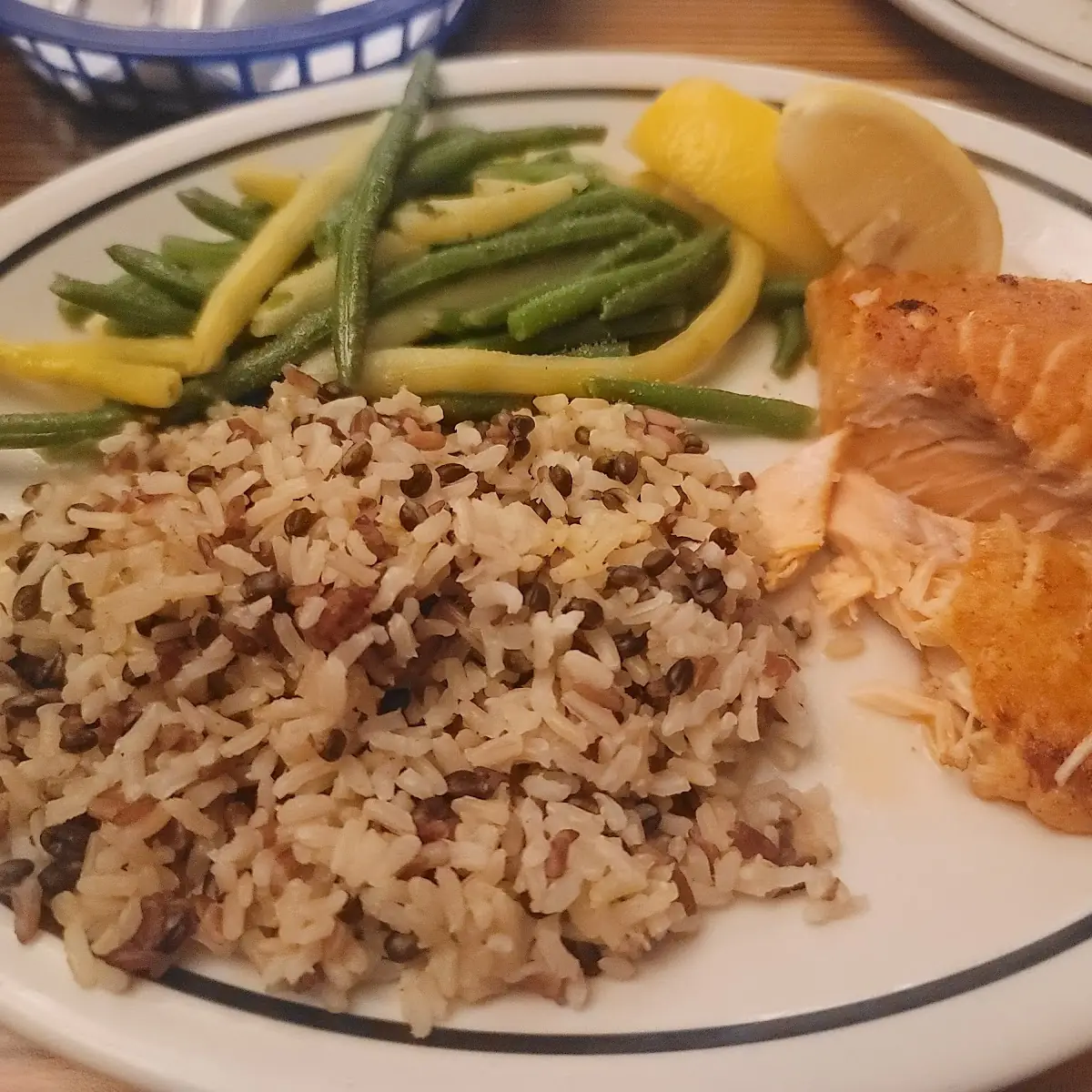 Salmon and Rice and Green Beans