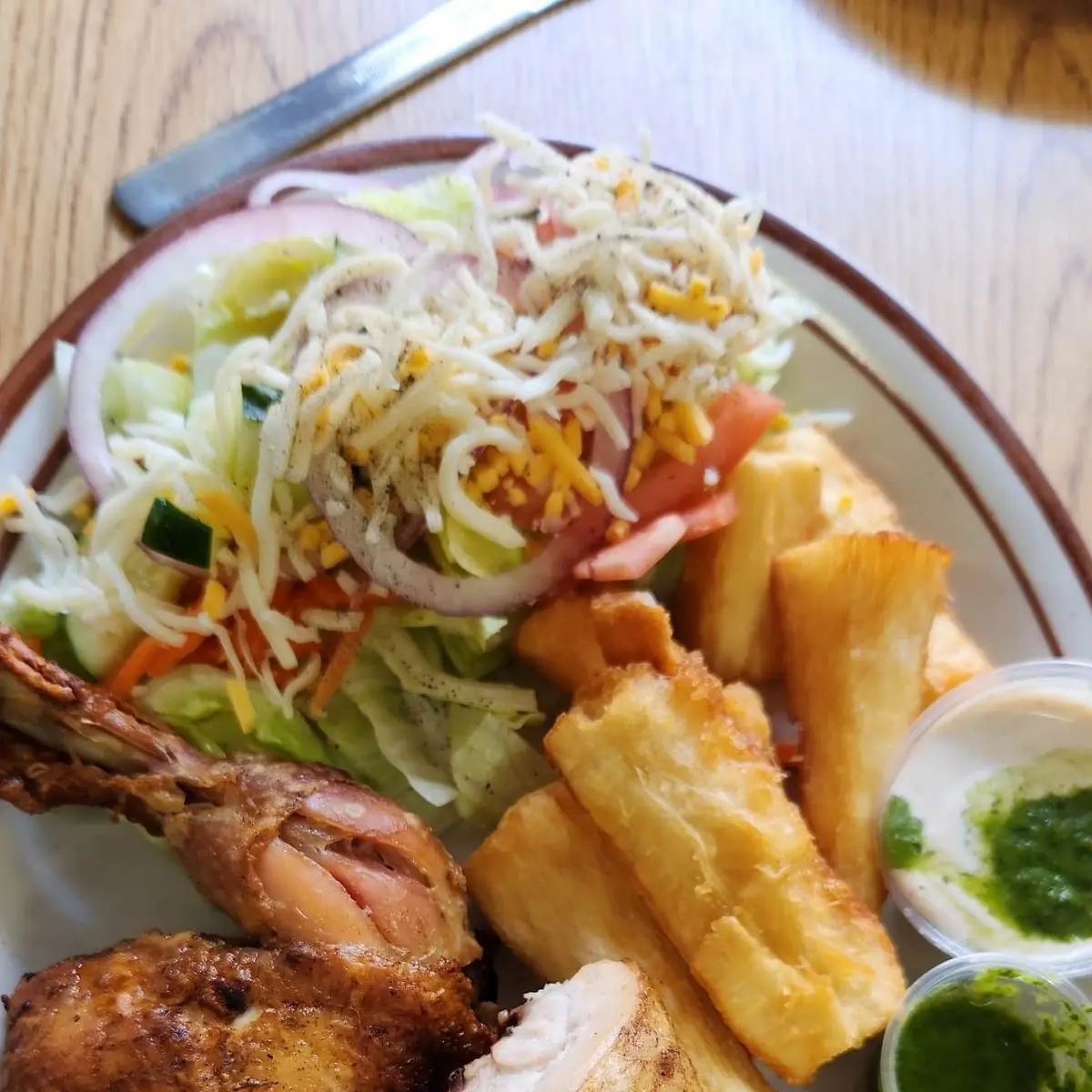 Half Chicken with Yucca Fries