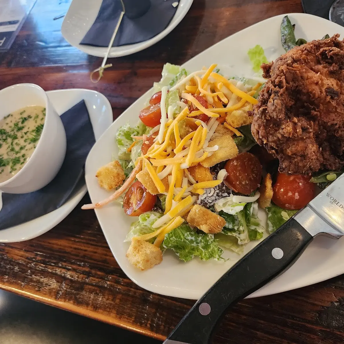 Fried Chicken Gravy Won the Sideith Side Salad
