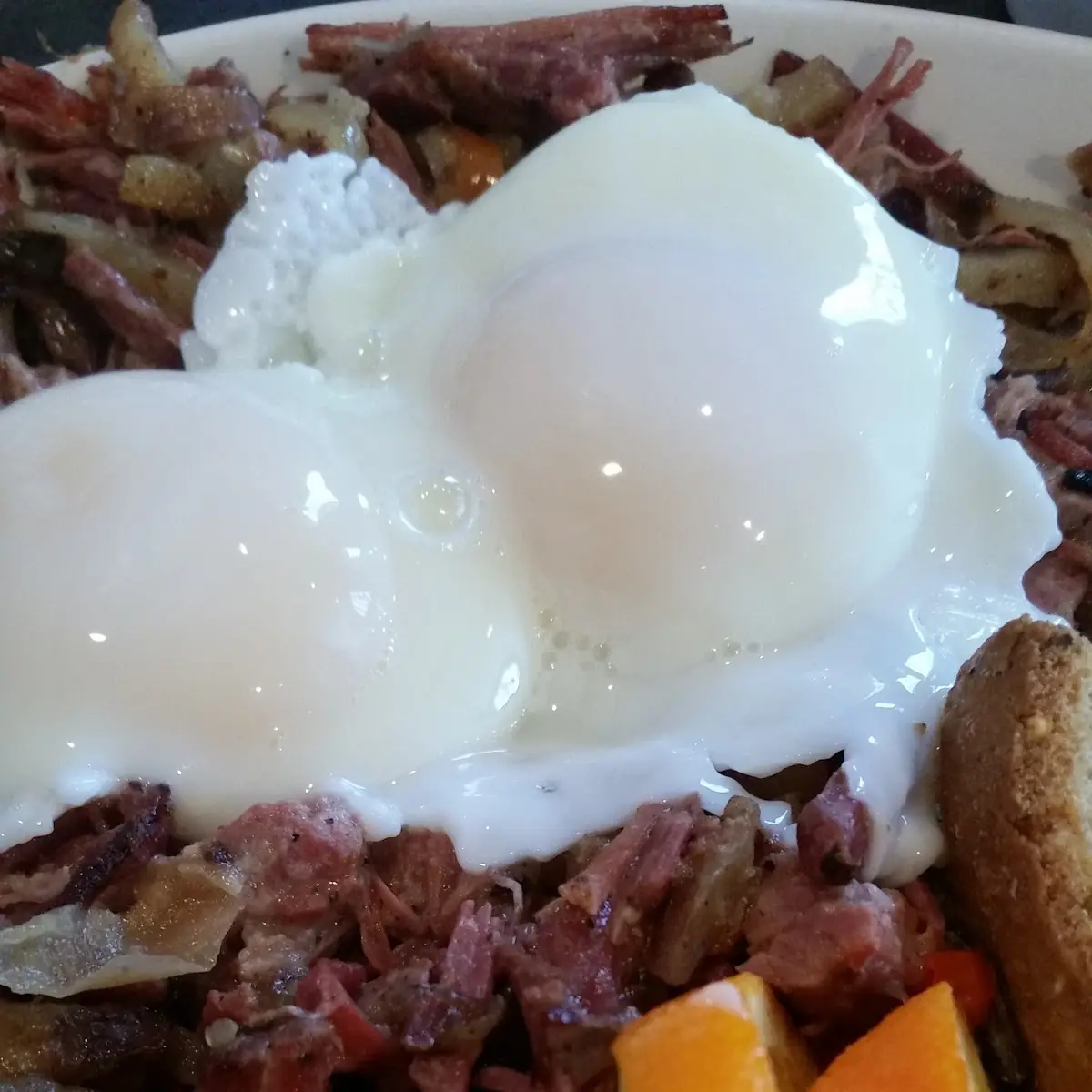 Corned Beef Hash with Two Eggs