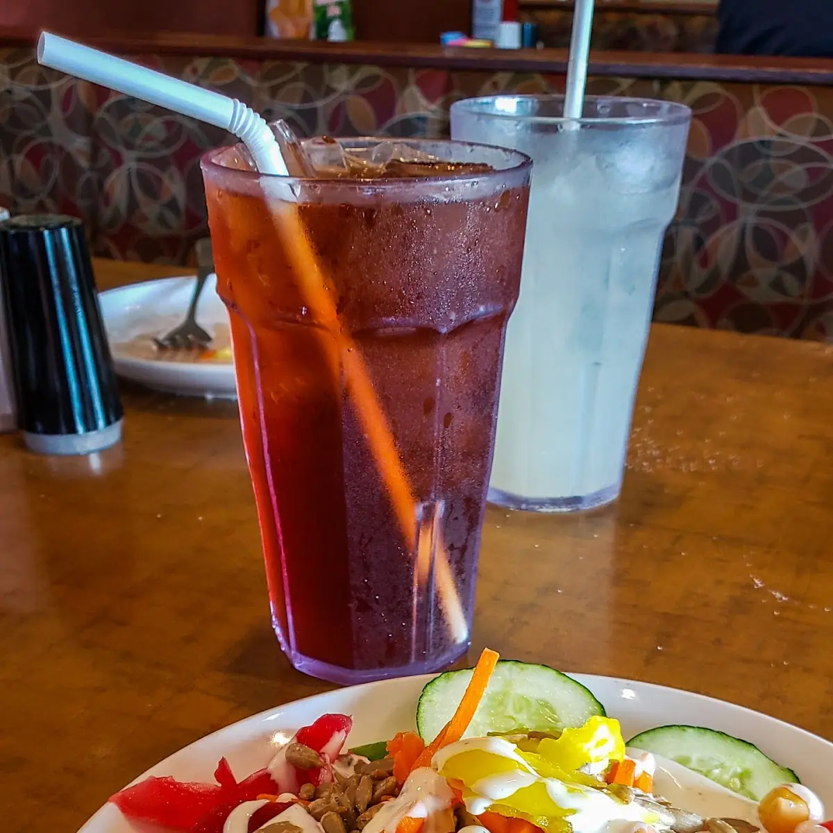 Salad Bar and Raspberry Iced Tea