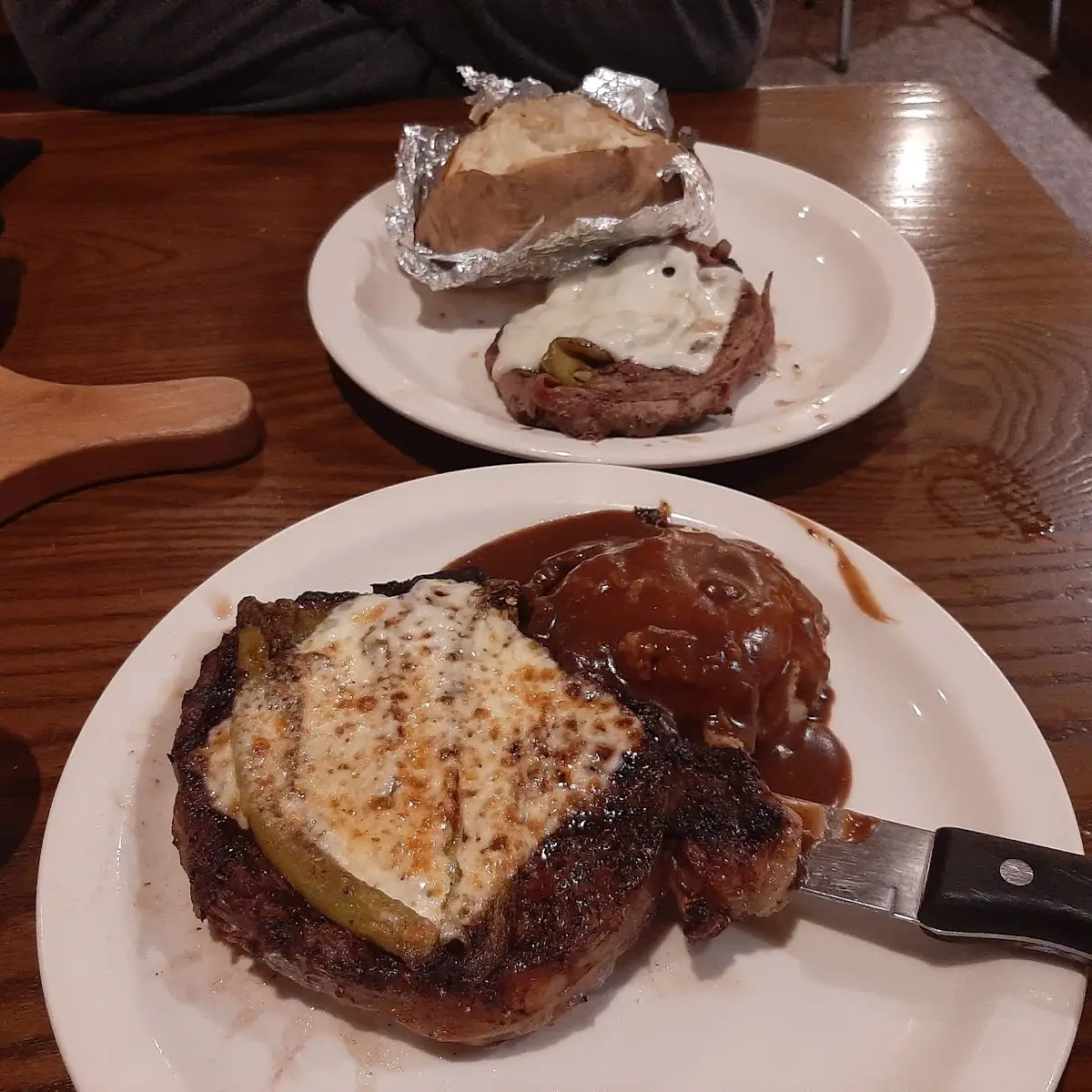 NM Steak Mashed Potatoes Brown Gravy