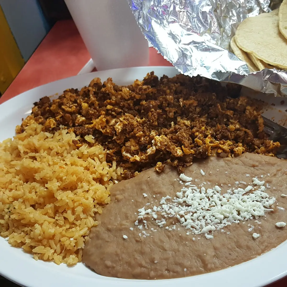 Refried Beans and Spanish Rice