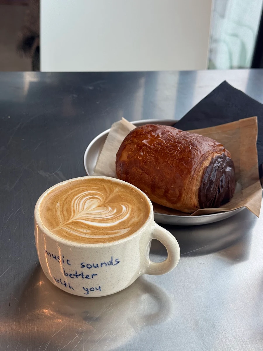 Cappuccino and Chocolate Croissant