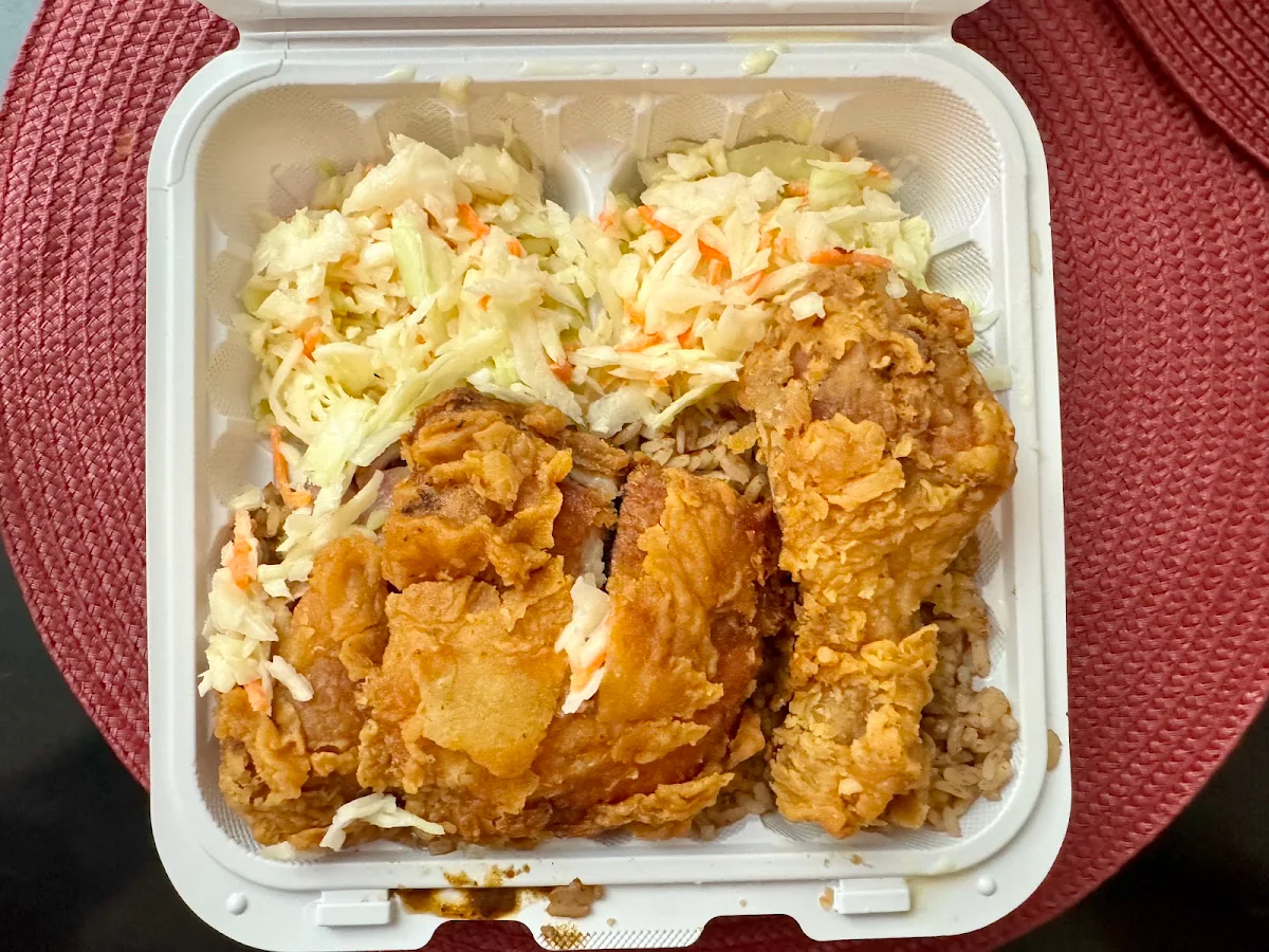 Fried Chicken with Coleslaw, Island Spice Flava Inc