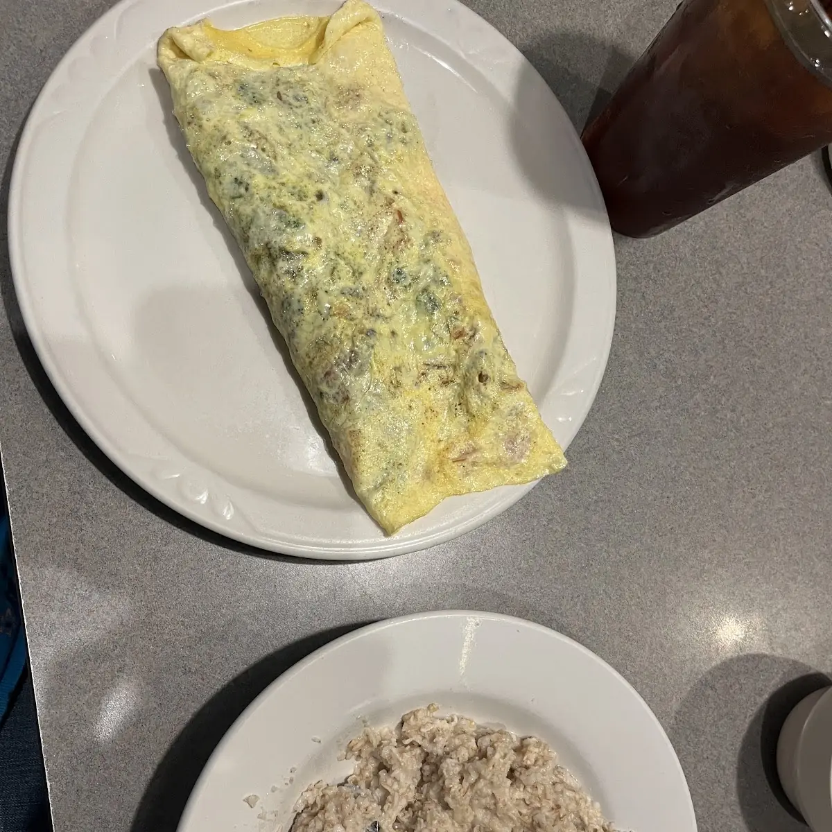 Veggie Omelette and Plain Oats