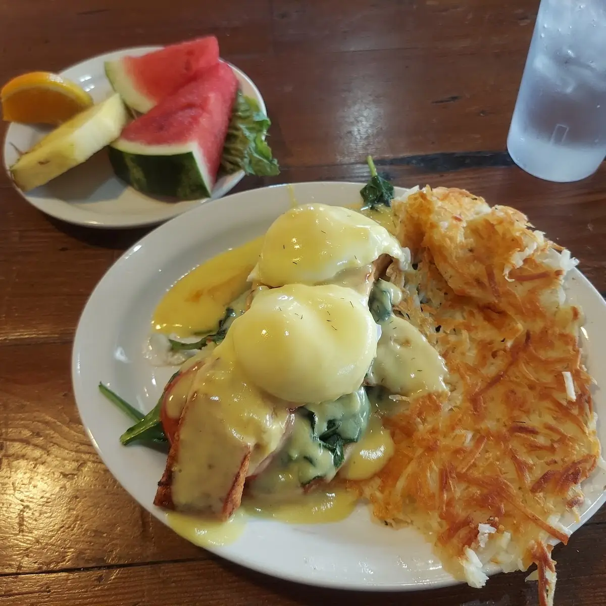Salmon Eggs Benedict with Hash Browns
