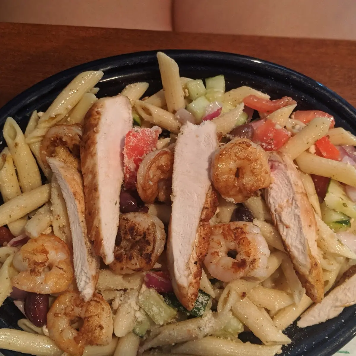 Grilled Chicken Pasta Salad with Shrimp