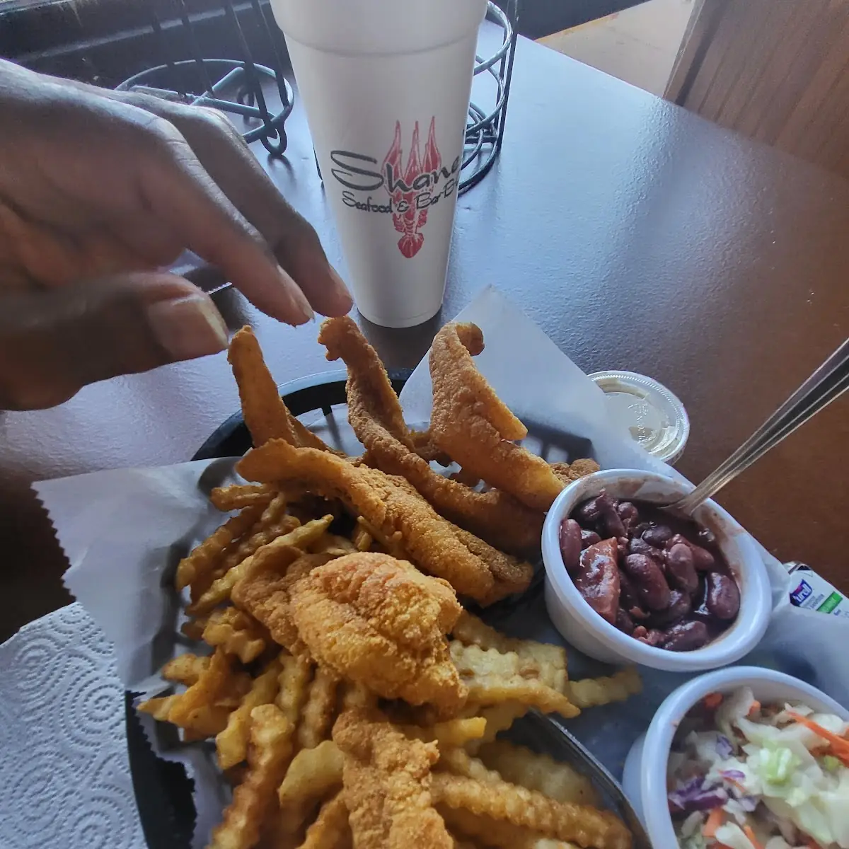 Fried Shrimp Fried Alligator