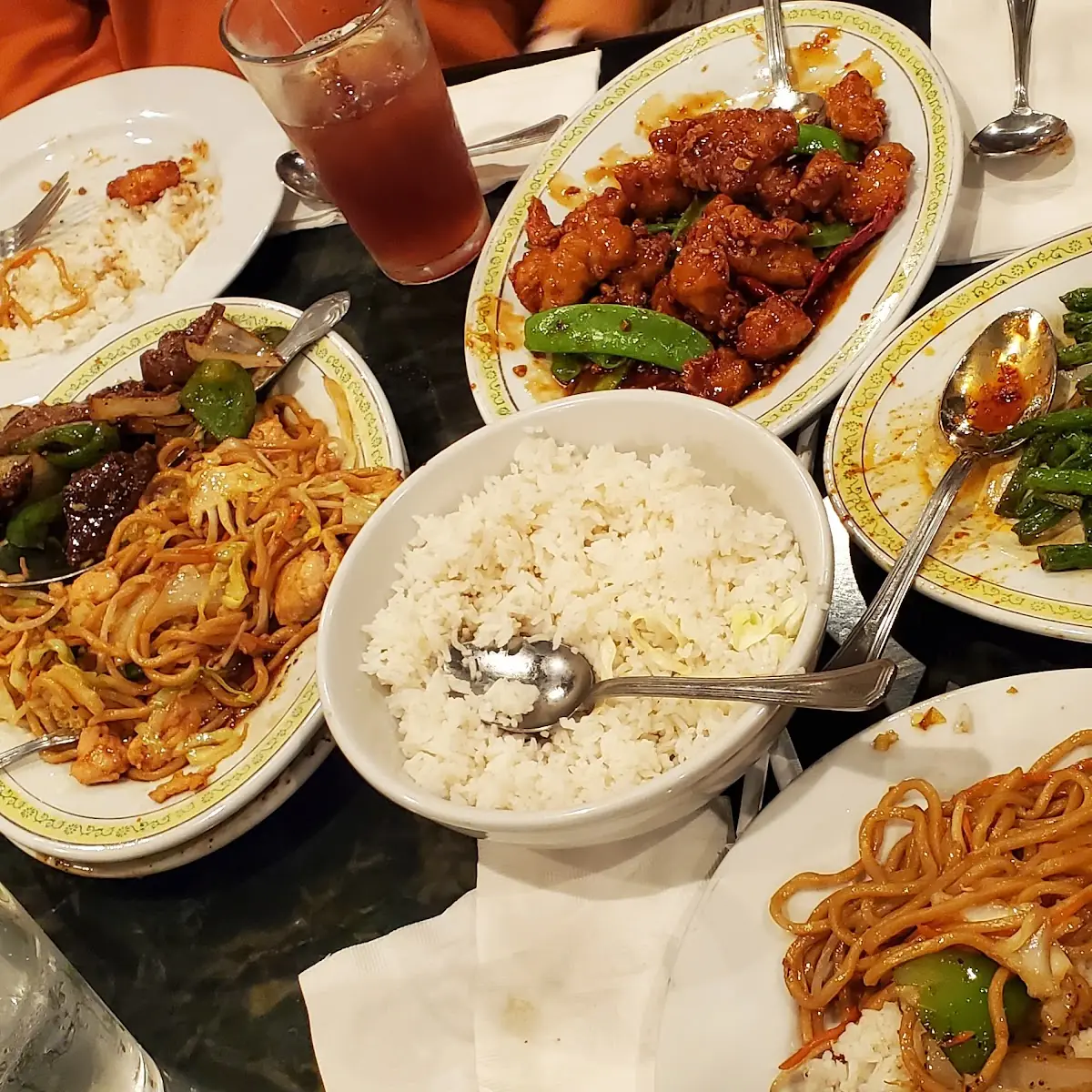 Chow Mein and Steamed Rice
