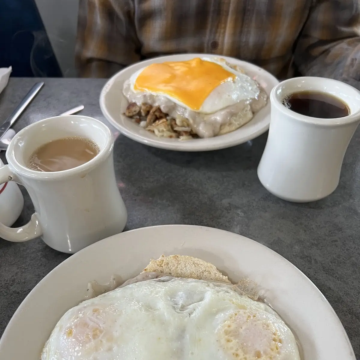 Eggs over Biscuits & Sausage Gravy