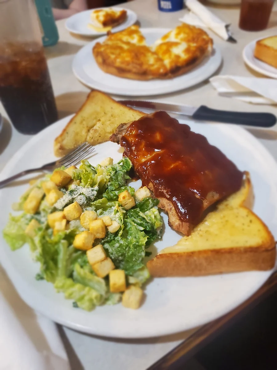 Half Rack Pork Ribs with Ceasars Salad, Royal Pizza Old Strathcona