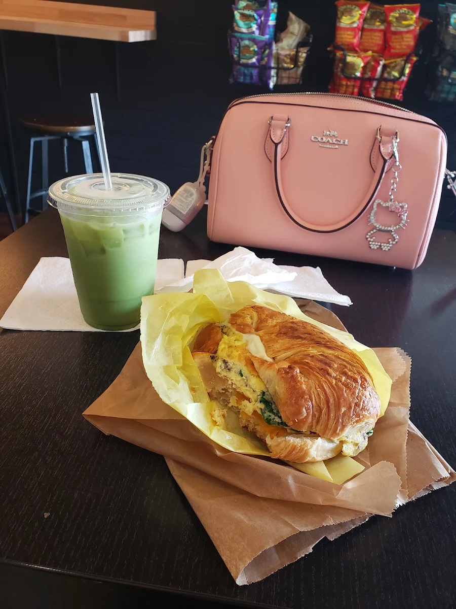 Egg Cheese and Spinach Croissant