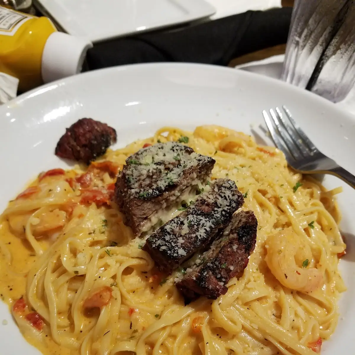 Bistro Steak & Shrimp Alfredo Linguine