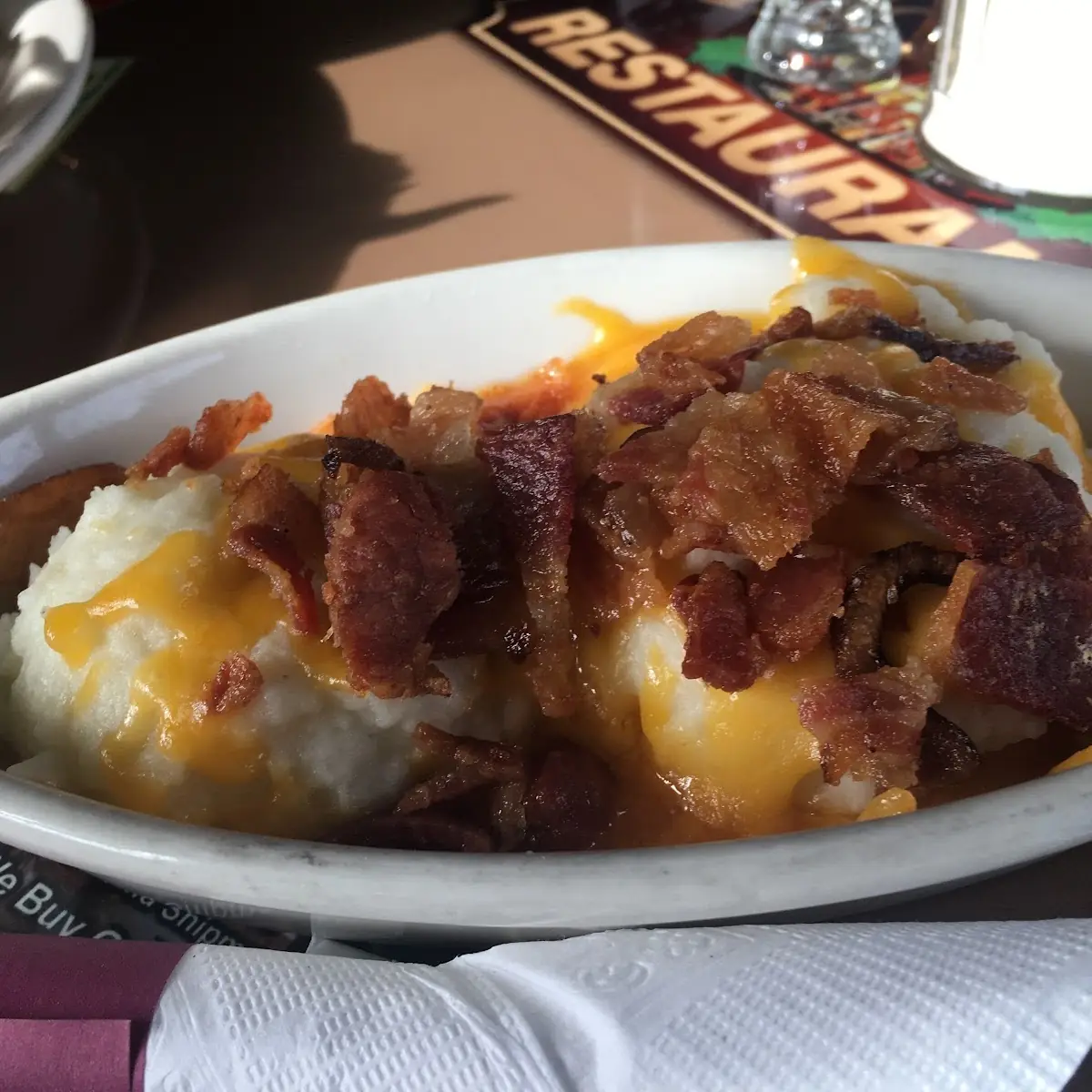 Loaded Mashed Potatoes with Bacon on Top