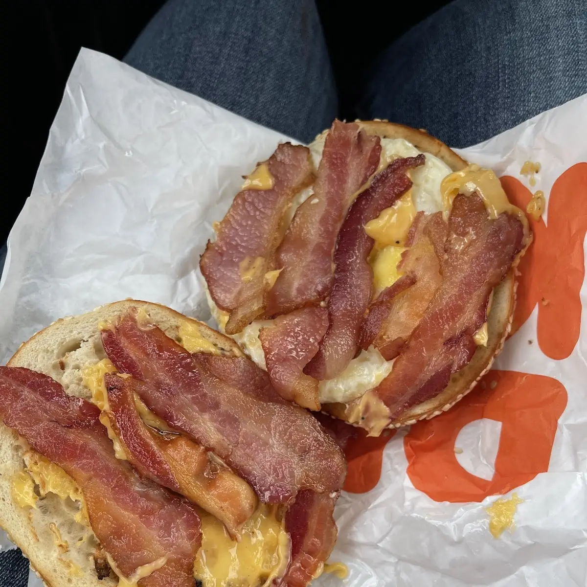 Bacon Egg Cheese Bagel Sandwich