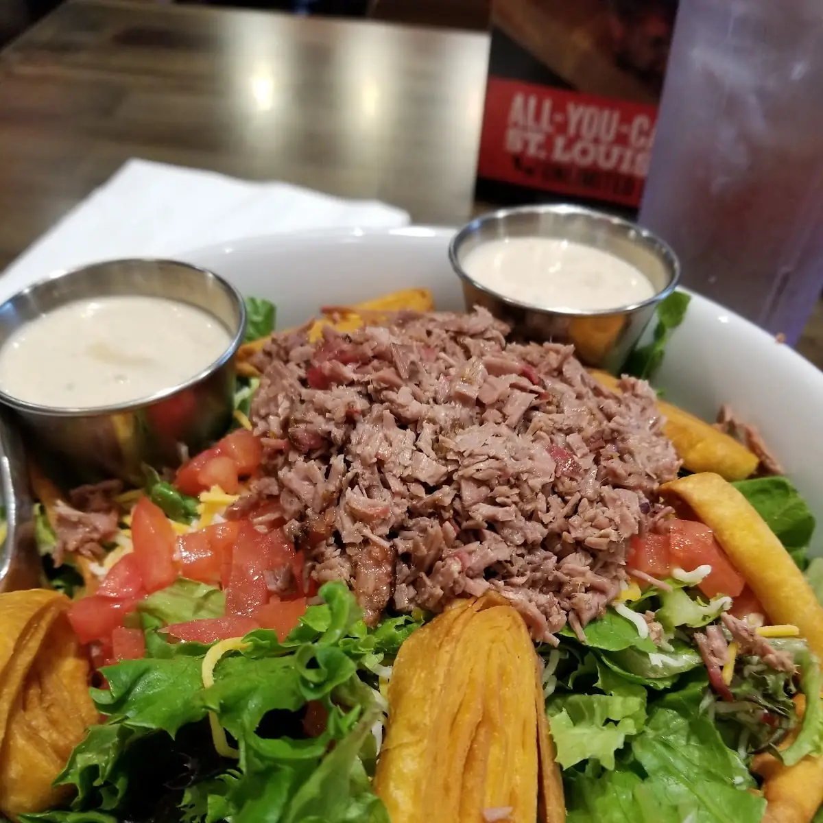 BBQ Beef Brisket Salad with BBQ Ranch Dressing