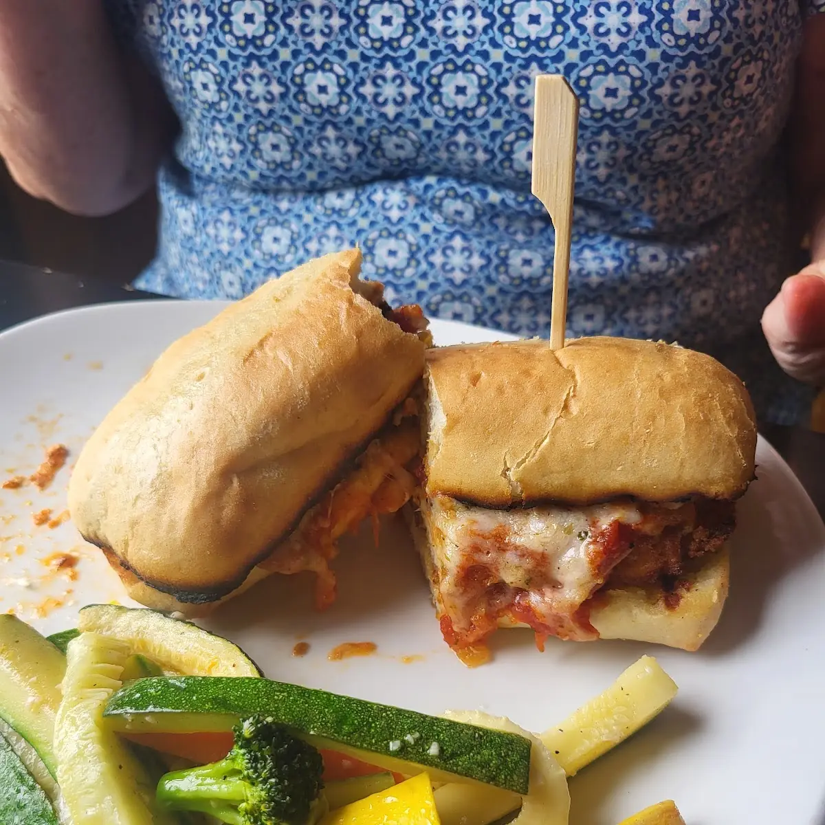 Chicken Parmigiana Sub with Vegetables