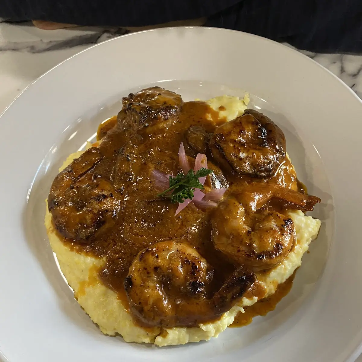 Fried Shrimp and Grits Breakfast