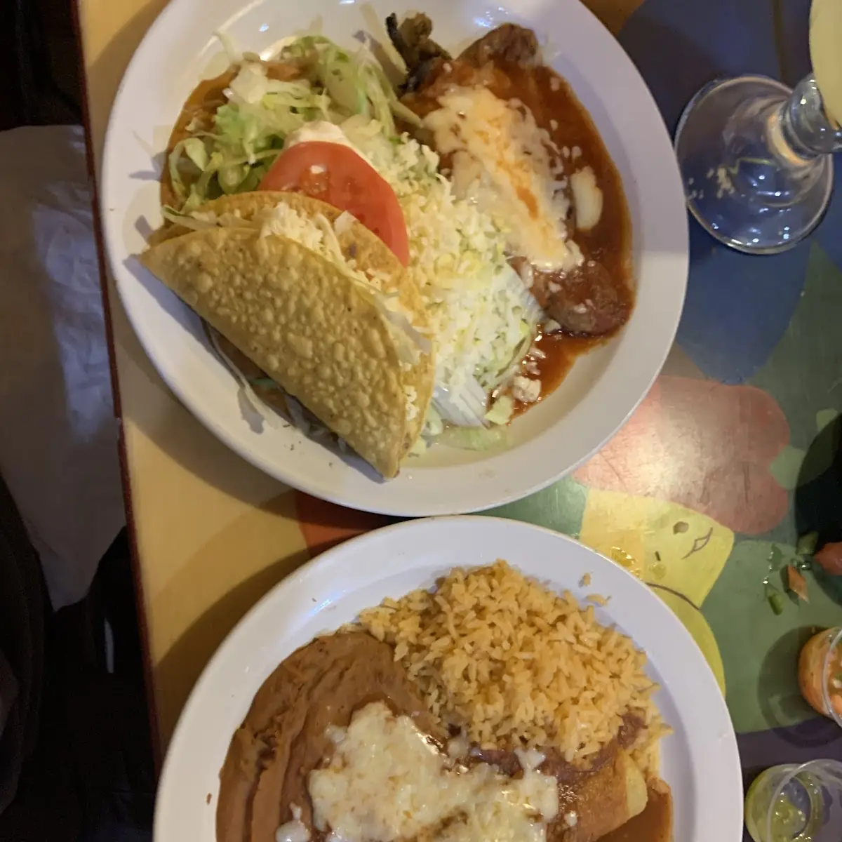 Enchilada Rice and Refried Beans