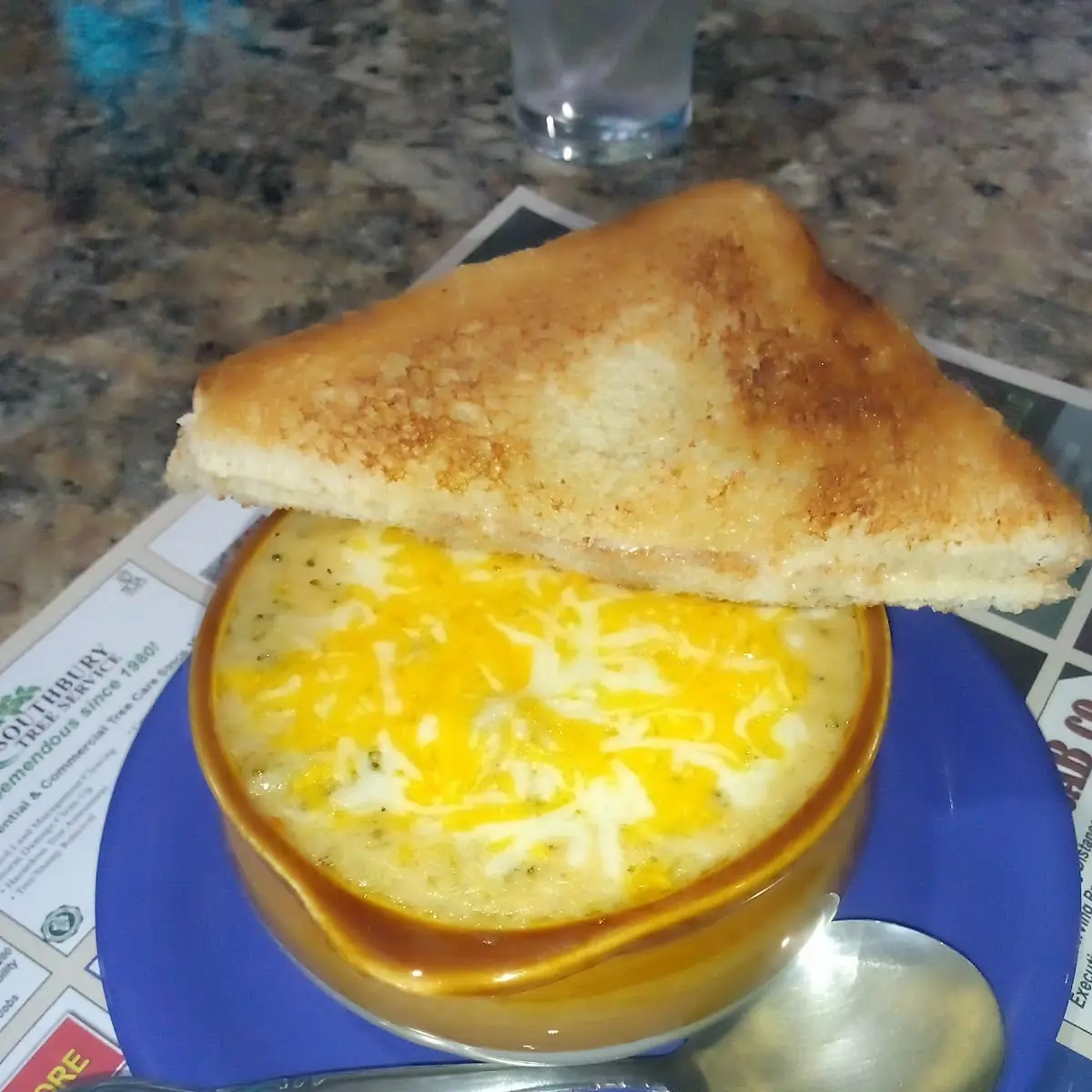 Enchilada Soup with Grilled Cheese Sandwich