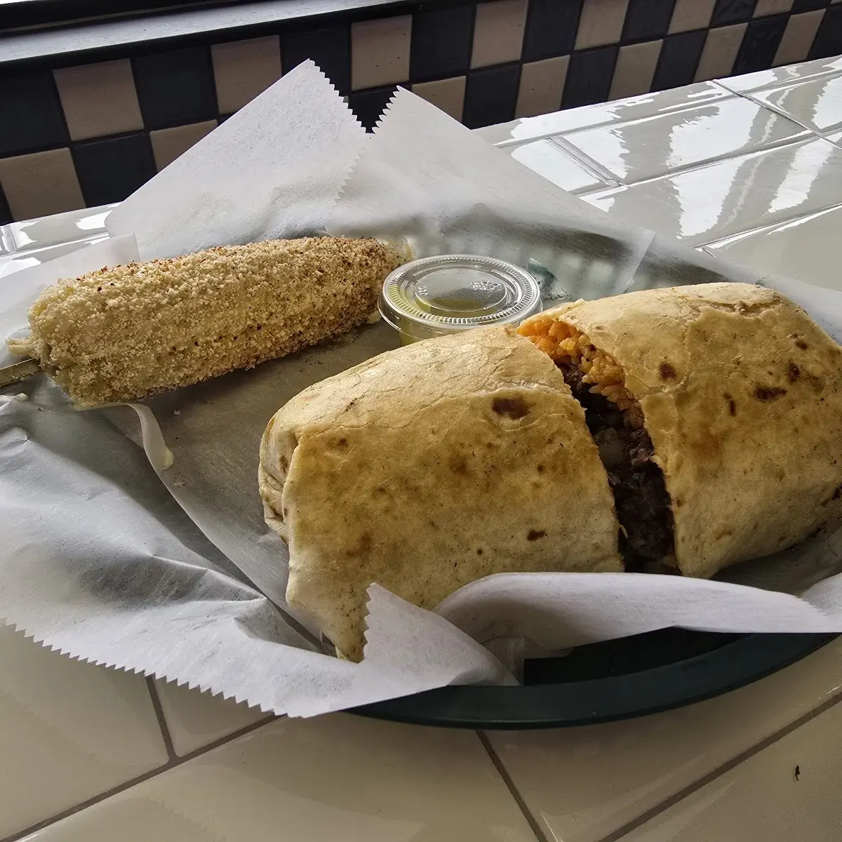 Corn and Steak Burrito