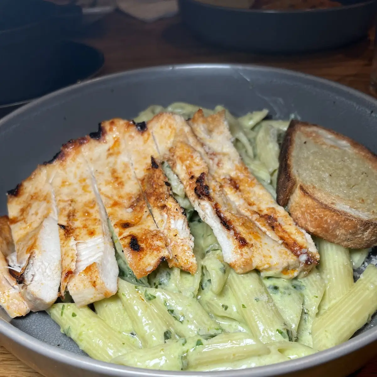 Chicken Penne with Pesto Cream