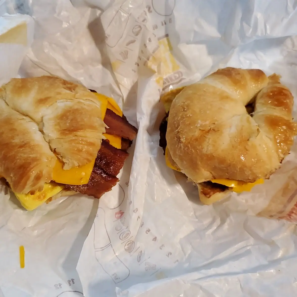 Double Croissant Egg Cheese Bacon Sausage
