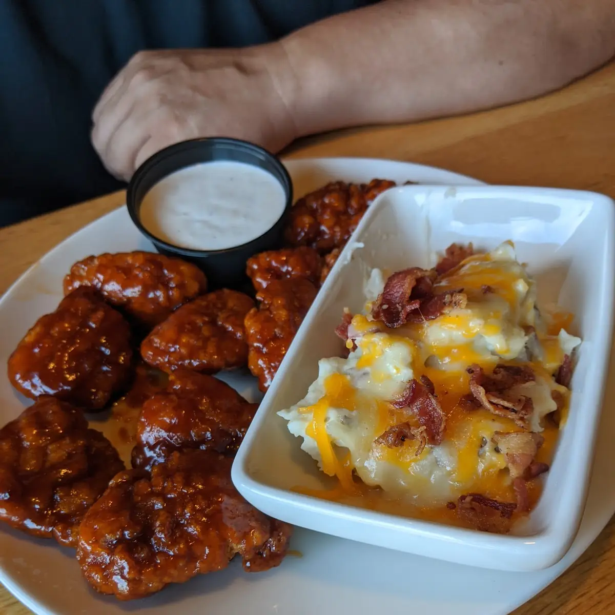 Boneless Wings and Baked Potato
