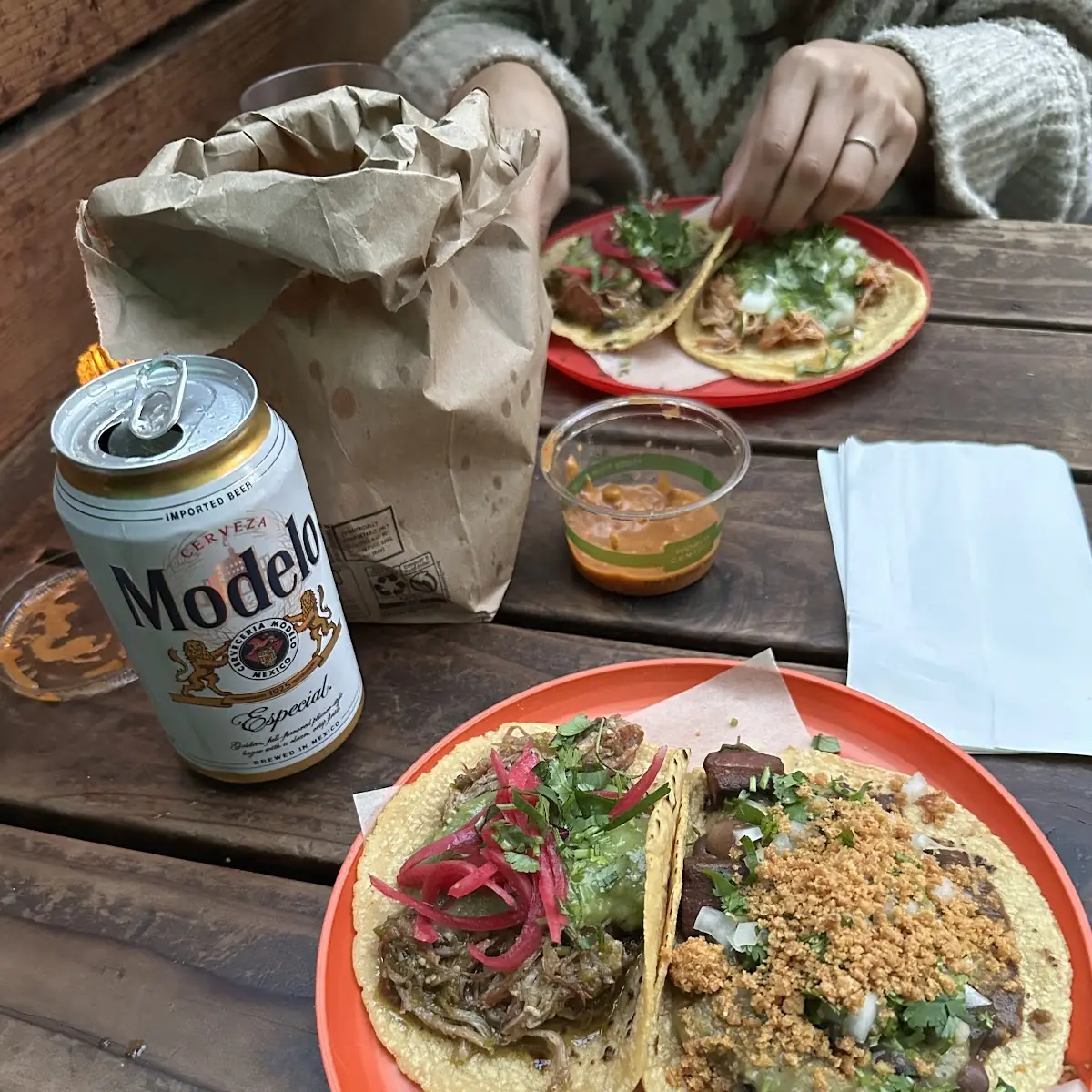 Vegetable Taco and Chicken Taco