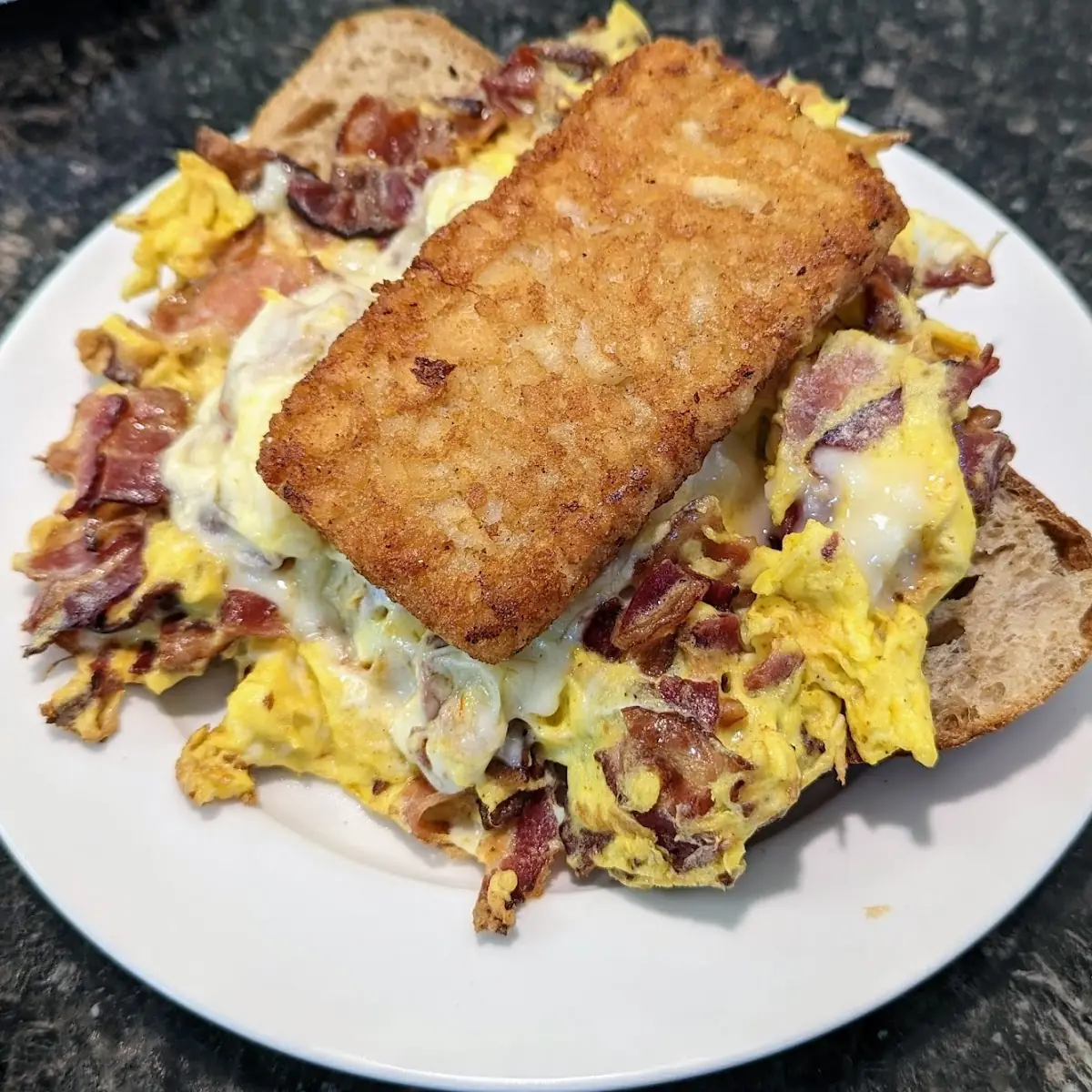 Eggs and Bacon with Hash Browns