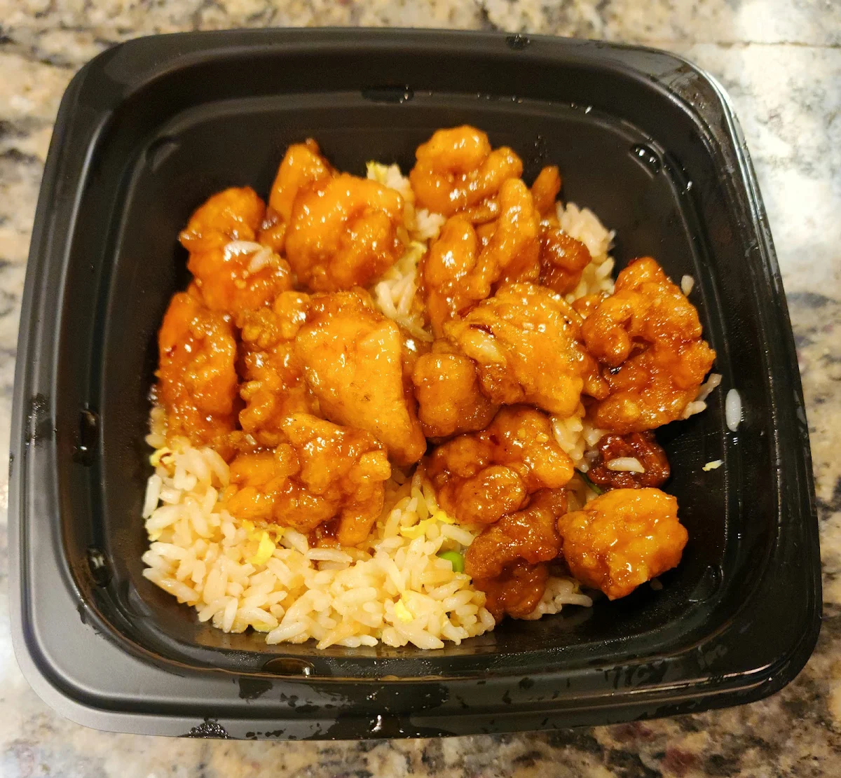 Orange Chicken and Fried Rice Bowl