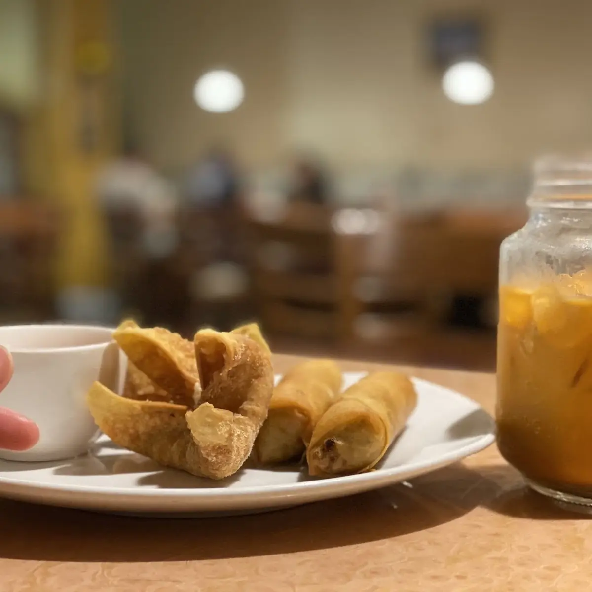 Crab Rangoon Egg Rolls Thai Tea