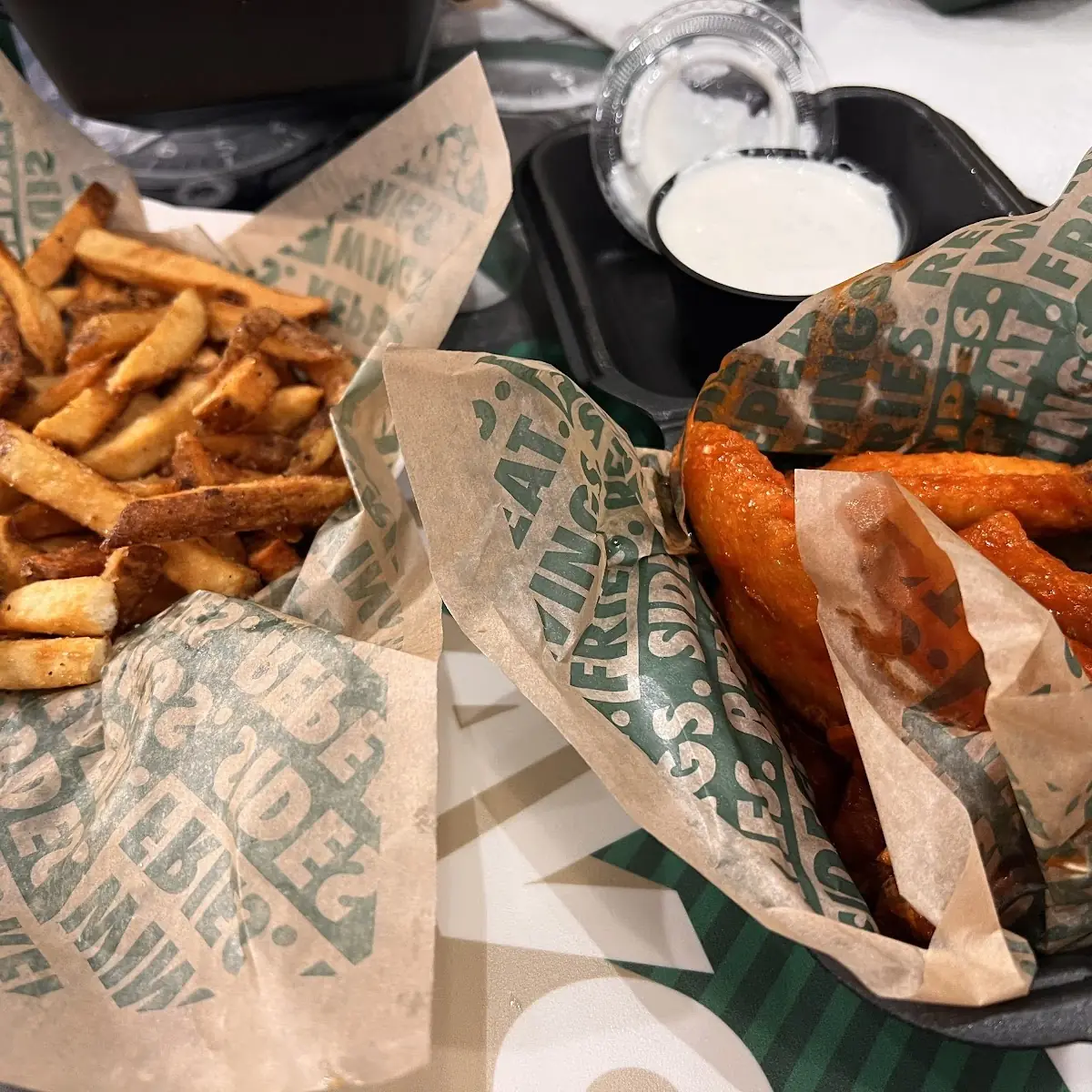 Boneless Wings and Fries